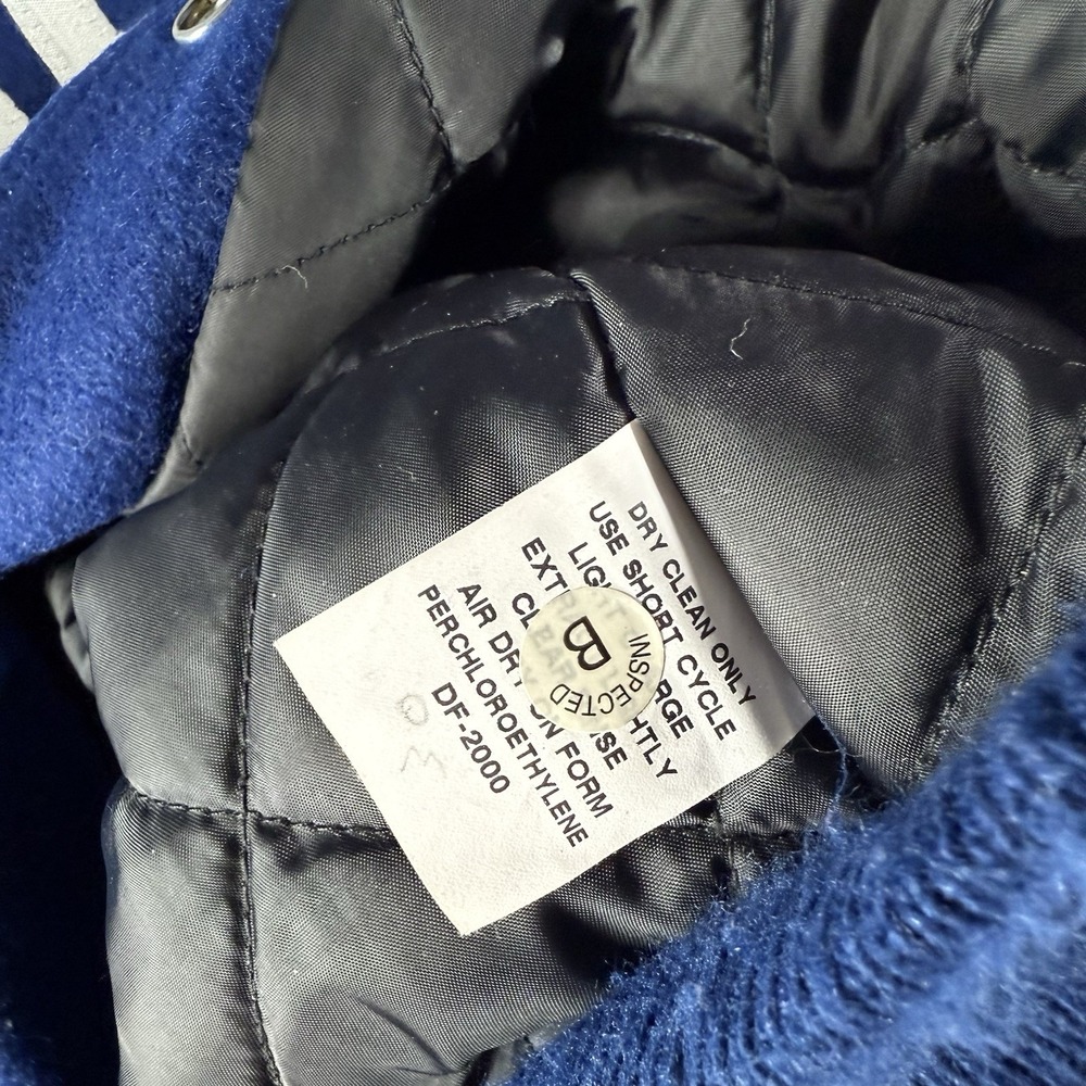 Neff letterman Varsity Jacket XL Wool Blend Blue Snap Button Vintage Sample - Picture 8 of 15